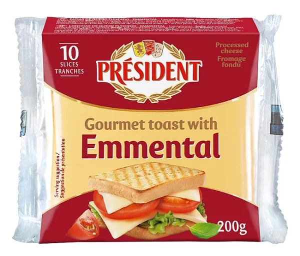 Kausētais siers PRESIDENT Emmental, 200g