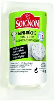 Kazas piena siers SOIGNON, ar ķiplokiem un zaļumiem, 45%, 110 g