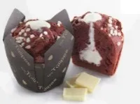 Kēkss RED VELVET, ar baltās šokolādes pildījumu, 110g saldēts