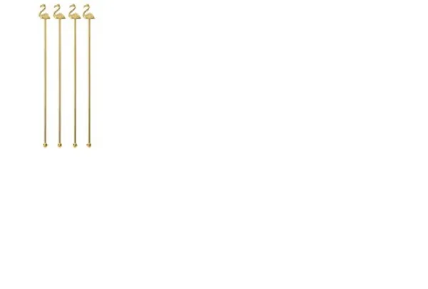 Kokteiļu maisīšanas kociņi Flamingo Gold, nerūsējošais tērauds, L 20 cm, 4gab