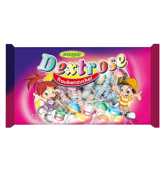 Konfektes WOOGIE Dextrose Party, augļu garša, 400g
