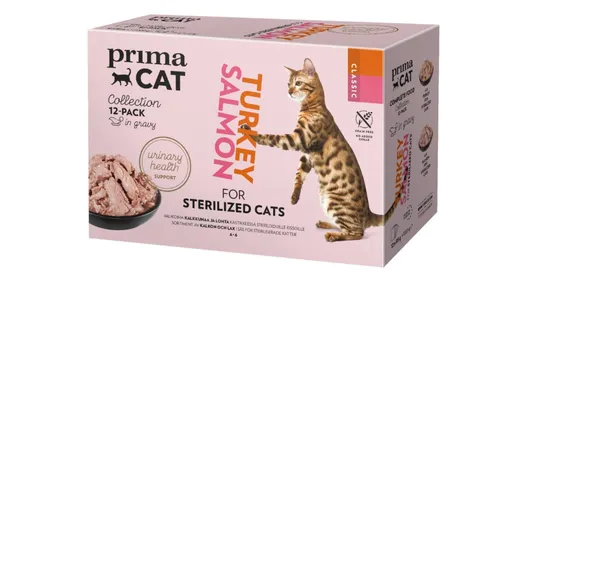 Kons. barība sterilizētiem kaķiem PRIMACAT Classic multipak želejā, 12x85g
