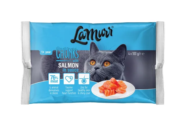 Barība kaķiem La Murr ar lasi 4x100g