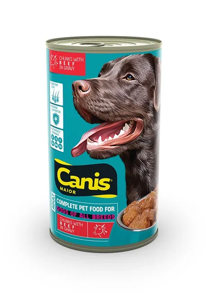 Barība suņiem Canis Major ar lielopu gaļu 1.25kg