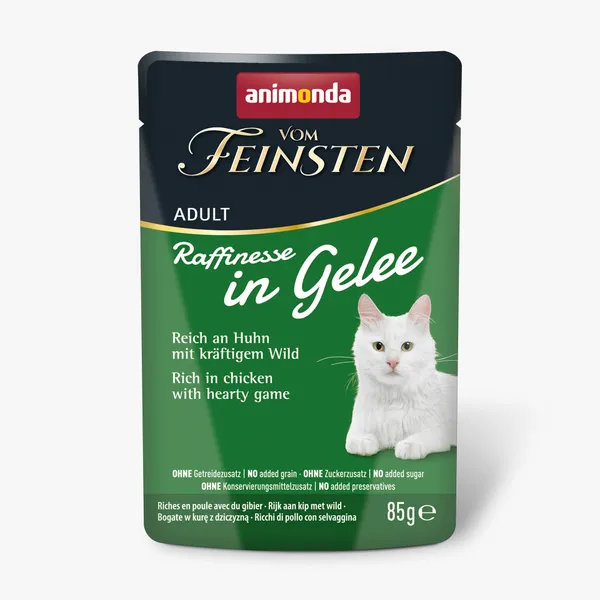 Konservi kaķiem ANIMONDA Vom Feinsten Raffinesse, vista, medījums žēlejā, 85g