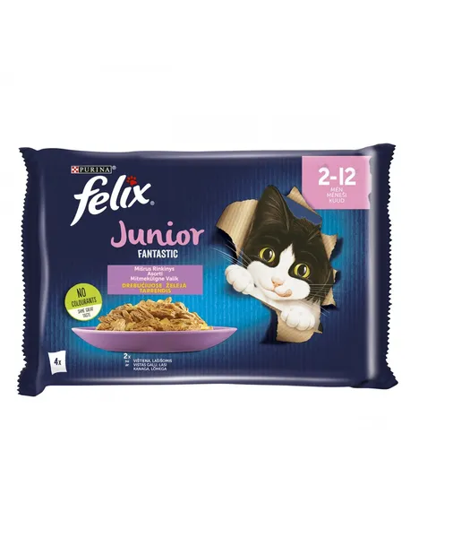 Konservi kaķiem FELIX Fantastic Junior, 4x85g