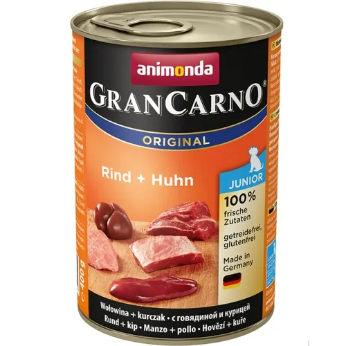 Konservi kucēniem ANIMONDA GranCarno cālis, trusis, 400g