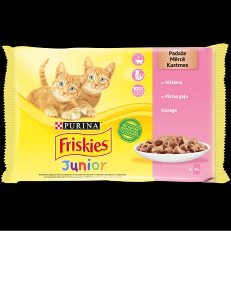 Konservi maziem kaķiem FRISKIES, ar mērci, 4x85g