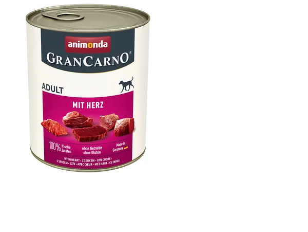 Konservi suņiem ANIMONDA GranCarno liellops, sirds, 800g