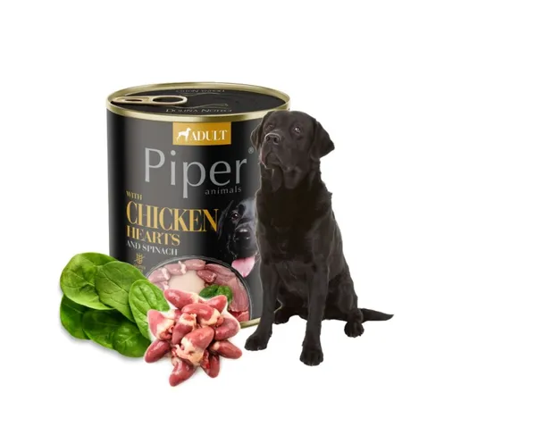 Barība suņiem Piper Vistu sirdis,brūnie rīsi 0.8kg