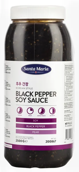 Korejas stila melno piparu sojas mērce 2500 g, Santa Maria