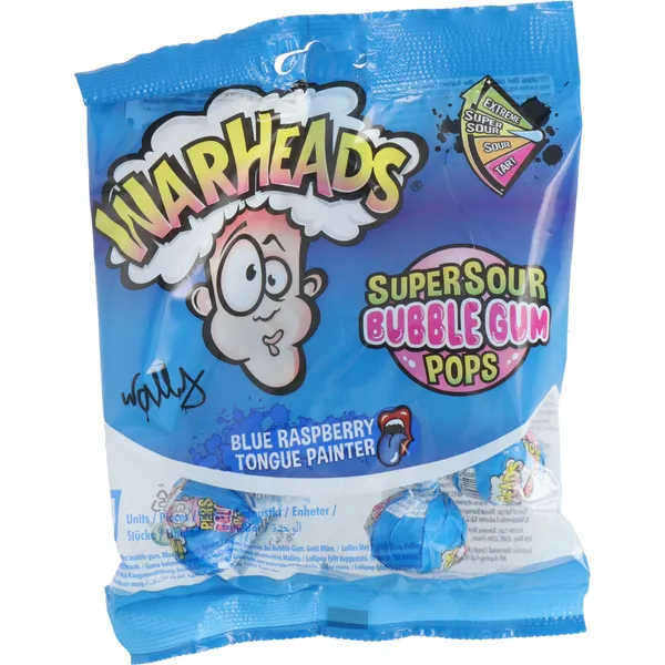 Košļājamās gumijas konfektes WARHEADS, ar melleņu un aveņu garšu, 105g