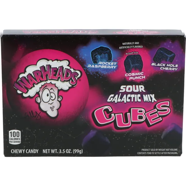 Košļājamās konfektes WARHEADS Galactic cubes, 99g