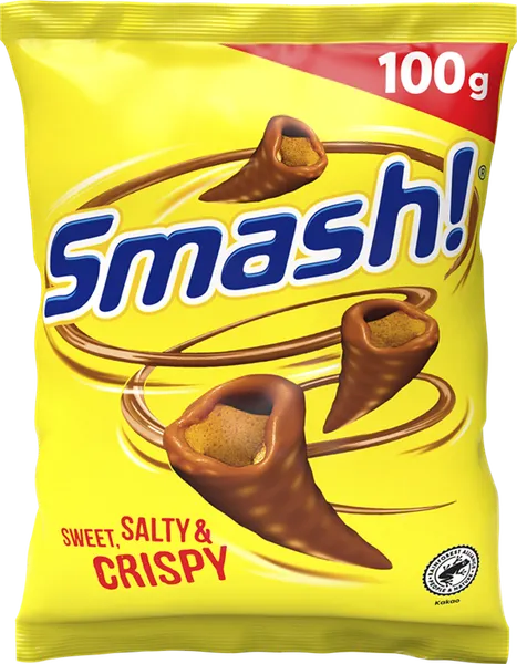 Kraukšķi piena šokolādē SMASH,100g