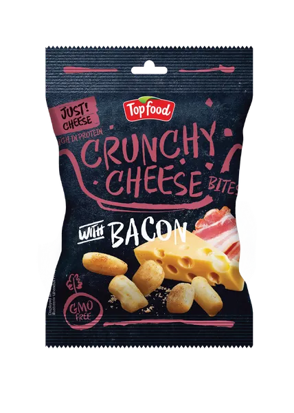 Kraukšķīgs siers TOP FOOD, bekons, 25 g