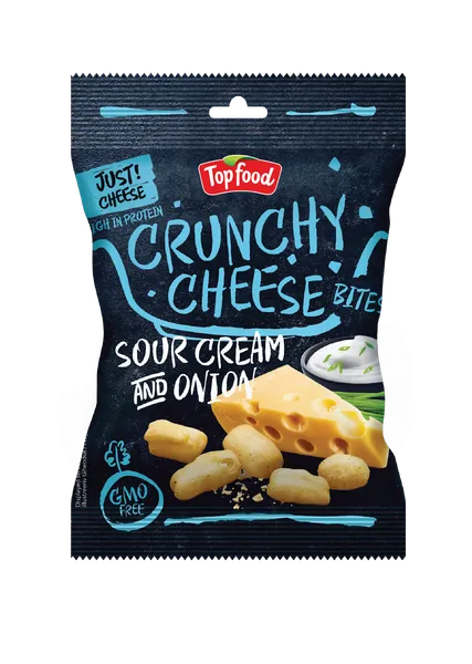 Kraukšķīgs siers TOP FOOD, krējums ar sīpoliem, 25 g