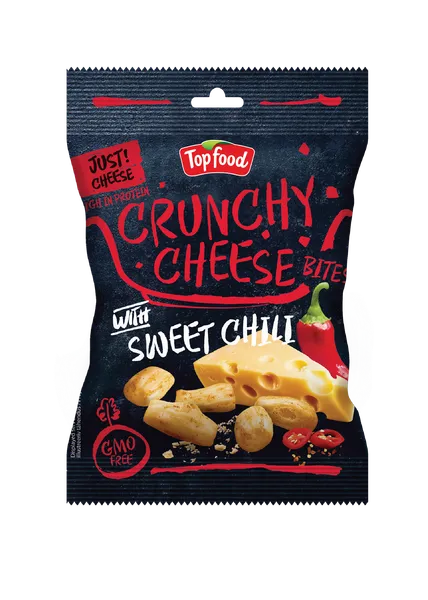 Kraukšķīgs siers TOP FOOD, saldais čili, 25 g