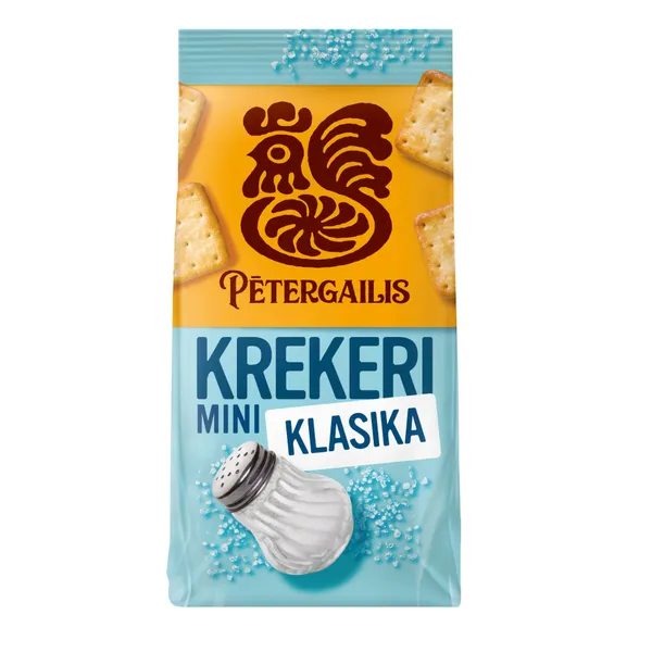 Krekeri PERGALE Pētergailis Mini, Klasika, sāļie, 70g