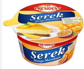 Krēmīgs biezpiens PRESIDENT ar mango-marakujas garšu, 400g