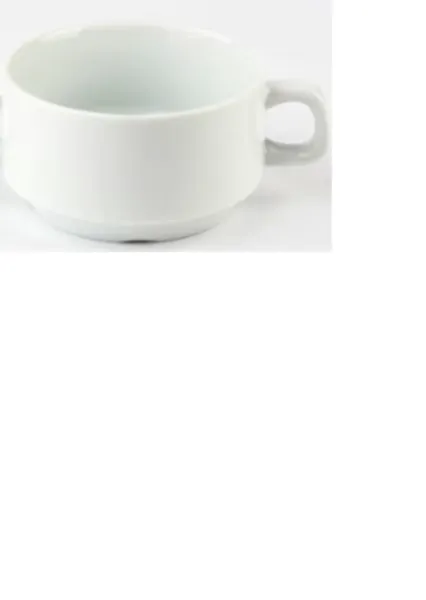 Krūze, balta, 230ml, H 10cm, D 6cm (bez apakšķīvja)