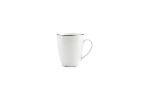 Krūze Basic White, melna mala, porcelāns 380 ml, H 10,5 cm, D 9 cm