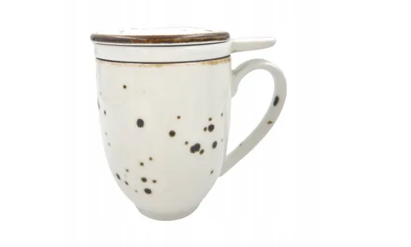 Krūze Cottage White, ar filtru/vāku, porcelāns, 300 ml, H 12,5 cm