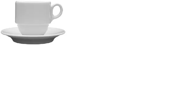 Krūze LUBIANA Wersal ar šķīvi, porcelāns, 190ml, 6gab