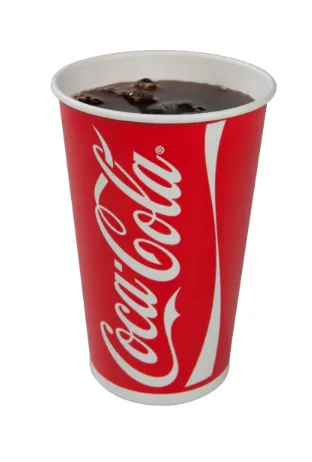 Krūzīte ABENA Coca-Cola, D9x13.5cm 400ml, sarkana, kartons/PE, 50gab 0.51kg