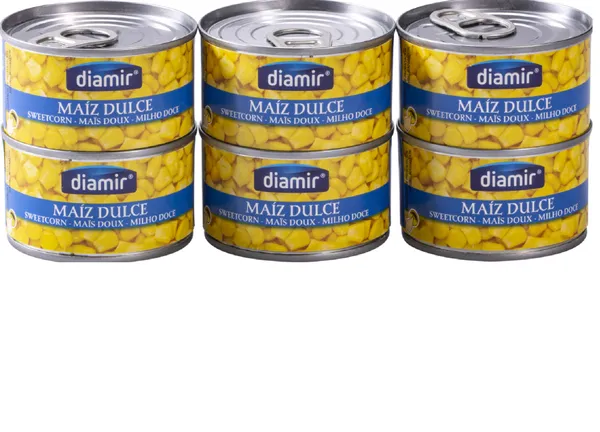 Kukurūza konservēta DIAMIR, 6 gab., 100g/70g