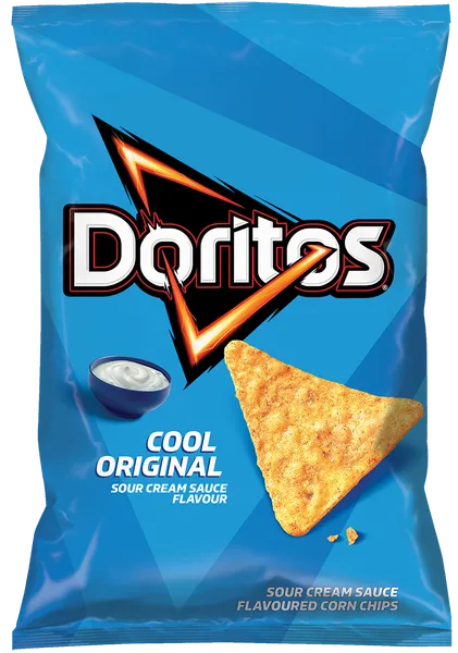 Kukurūzas čipsi DORITOS, ar krējuma mērces garšu, 90g