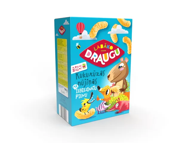 Kukurūzas nūjiņas Draugu ar iebiez.pienu 130g