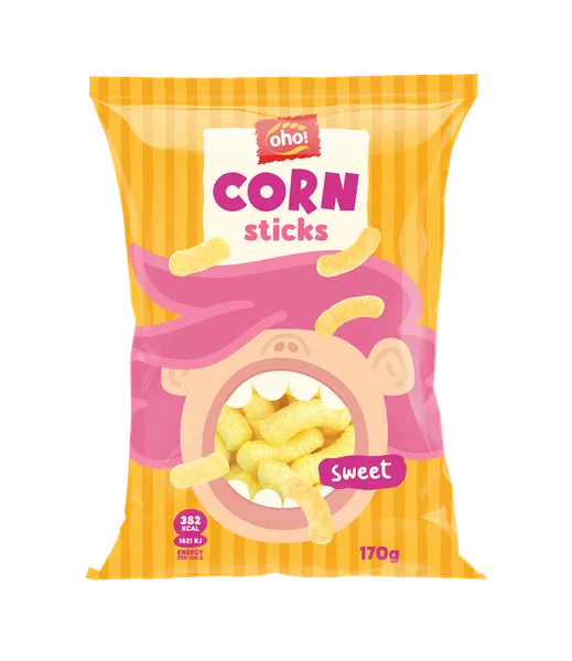 Kukurūzas nūjiņas Oho Ar cukuru 170g