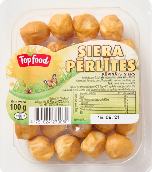 Siers kūpināts Top Food Siera pērlītes 100g