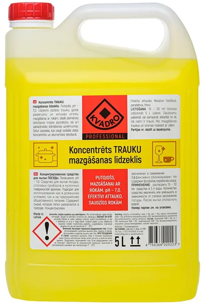KVADRO PRO Koncentrēts trauku mazgāšanas līdzeklis, 5l