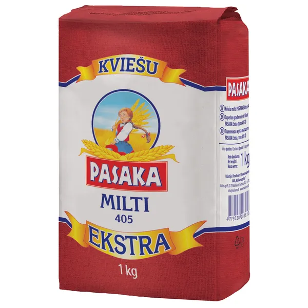 Kviešu milti PASAKA Ekstra, 405D, 1kg