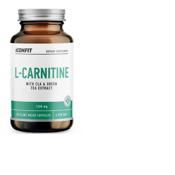 L-karnitīns ICONFIT, ar CLA, zaļās tējas ekstraktu, 90 kaps.