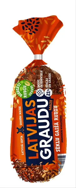 Gaišā rudzu maize Latvijas graudu sēklu 800g