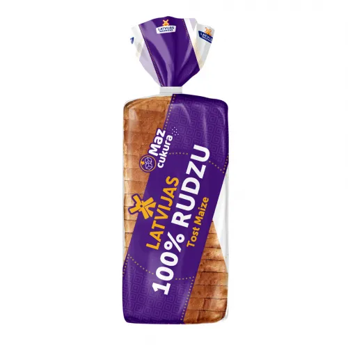 Tostermaize Latvijas Tost maize100% rudzu miltu 390g