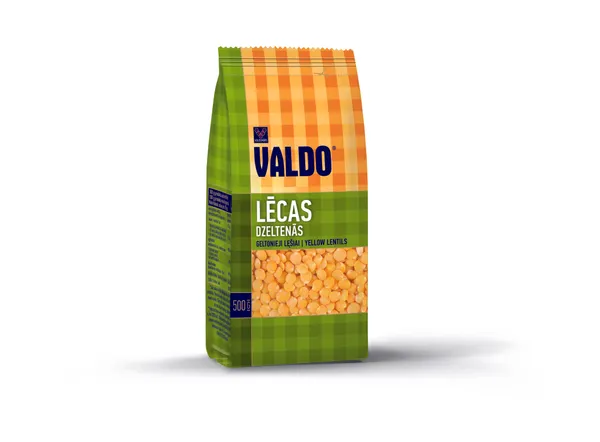 Lēcas dzeltenās VALDO, šķeltās, 500g