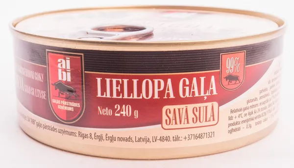 Liellopu gaļa savā sulā AIBI 99% 240g