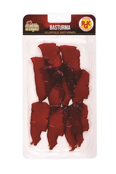 Liellopu gaļas Basturma RGK, auksti kūpināta, šķēlēs, 40g
