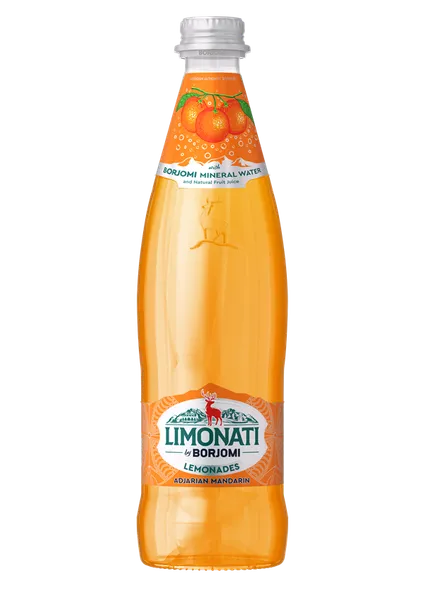 Limonāde LIMONATI by BORJOMI, adžārijas mandarīnu garšu, stiklā, 0.5l (DEP)