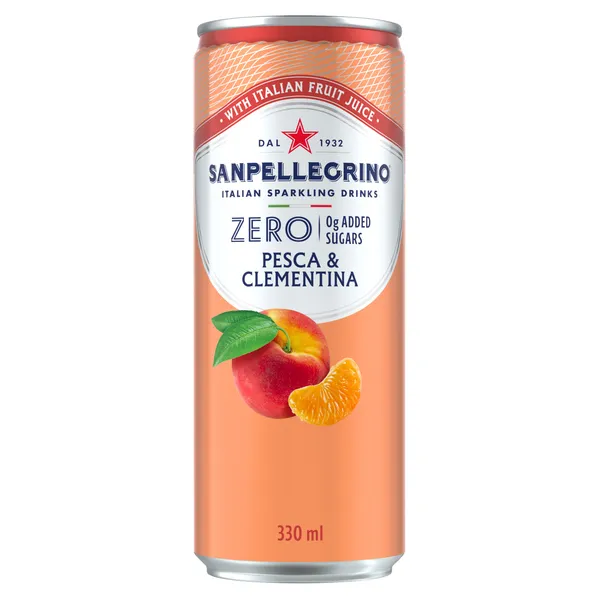 Limonāde S.PELLEGRINO Zero Peach&Clementine, bundžā, 0.33l (DEP)