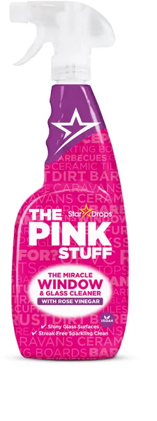 THE PINK STUFF logu un stiklu tīrīšanas līdzeklis ar rožu etiķi 750ml