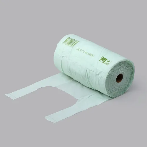 Maisiņi BIO, 22+12x50cm ar rokturiem, zaļi, rullis, 200gab