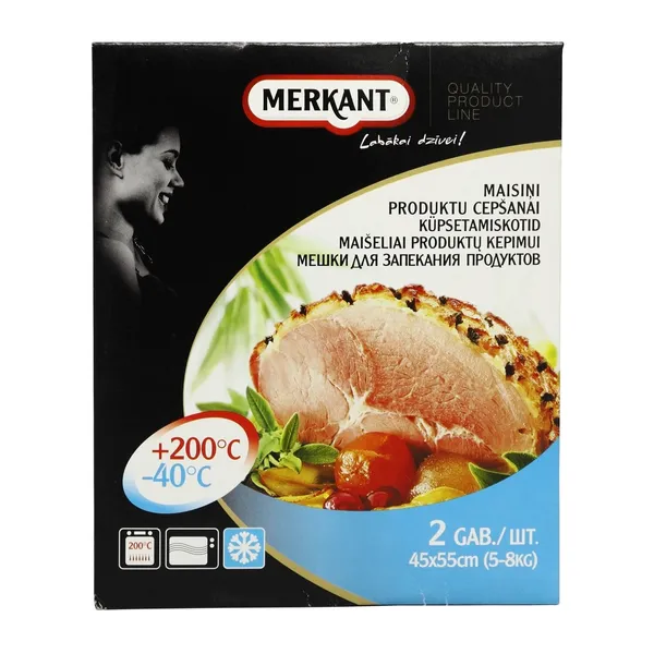 Maisiņi produktu cepšanai MERKANT, PET, caurspīdīgi, 45x55 cm, 0.034kg, 2gab