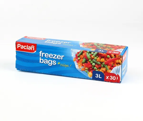 Maisiņi produktu saldēšanai PACLAN, ar klipšiem, 3l, 0.146kg, 30gab