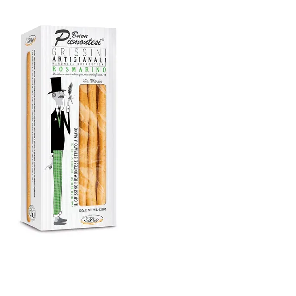 Maizes standziņas BUON PIEMONTESI Rosmarino ar rozmarīnu un rīsu miltiem, 120g