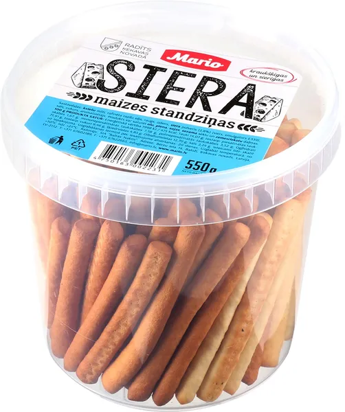 Maizes standziņas MARIO siera, 550g