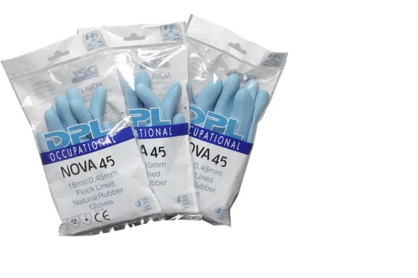 Mājsaimniecības cimdi lateksa ABENA, zili, kokvilnas oderis, S izm., 1 pāris